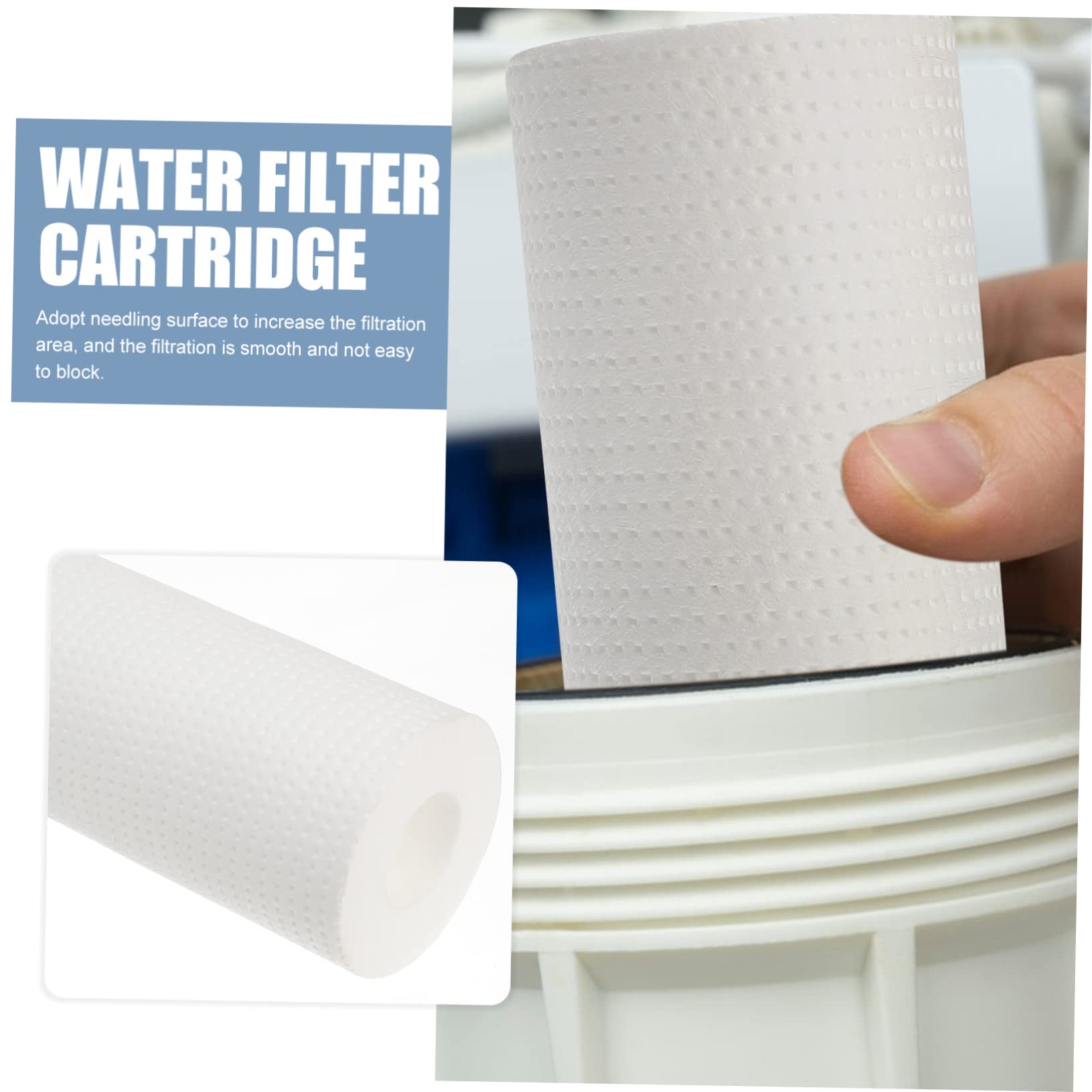 6 Stück-Pack Sedimentfilter Wasserreiniger Zubehör 5 μm Hauswasserfilter aus Baumwolle mit Innenliegendem Spiraldesign Leicht für Ganzes Haus