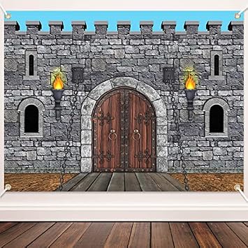 Tranqun 6.5 x 9.2 ft Medieval Castle Backdrop Knight Party Decorations