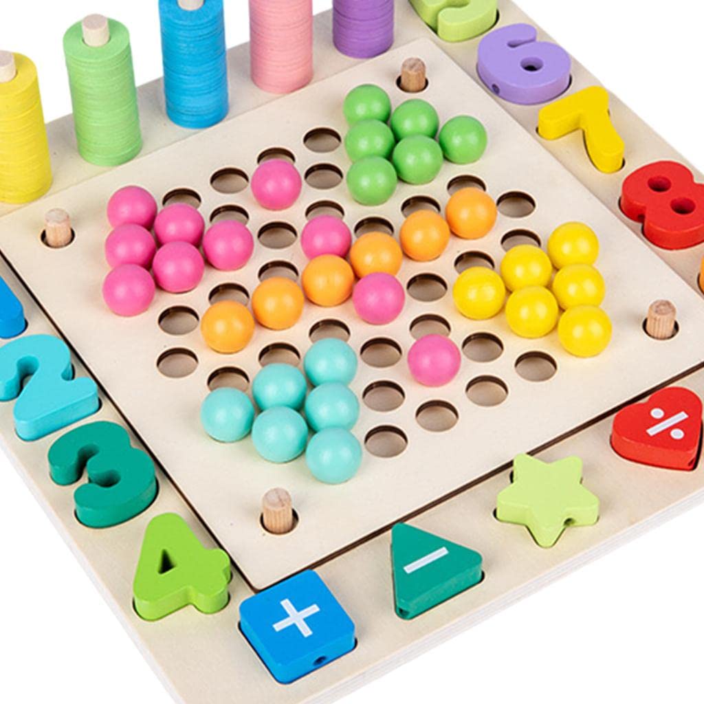 Juguete Educativo Juego de Pesca Magnética Tablero de Madera Clip de Juego de Desarrolla Coordinación Adecuado para Niños Pequeños