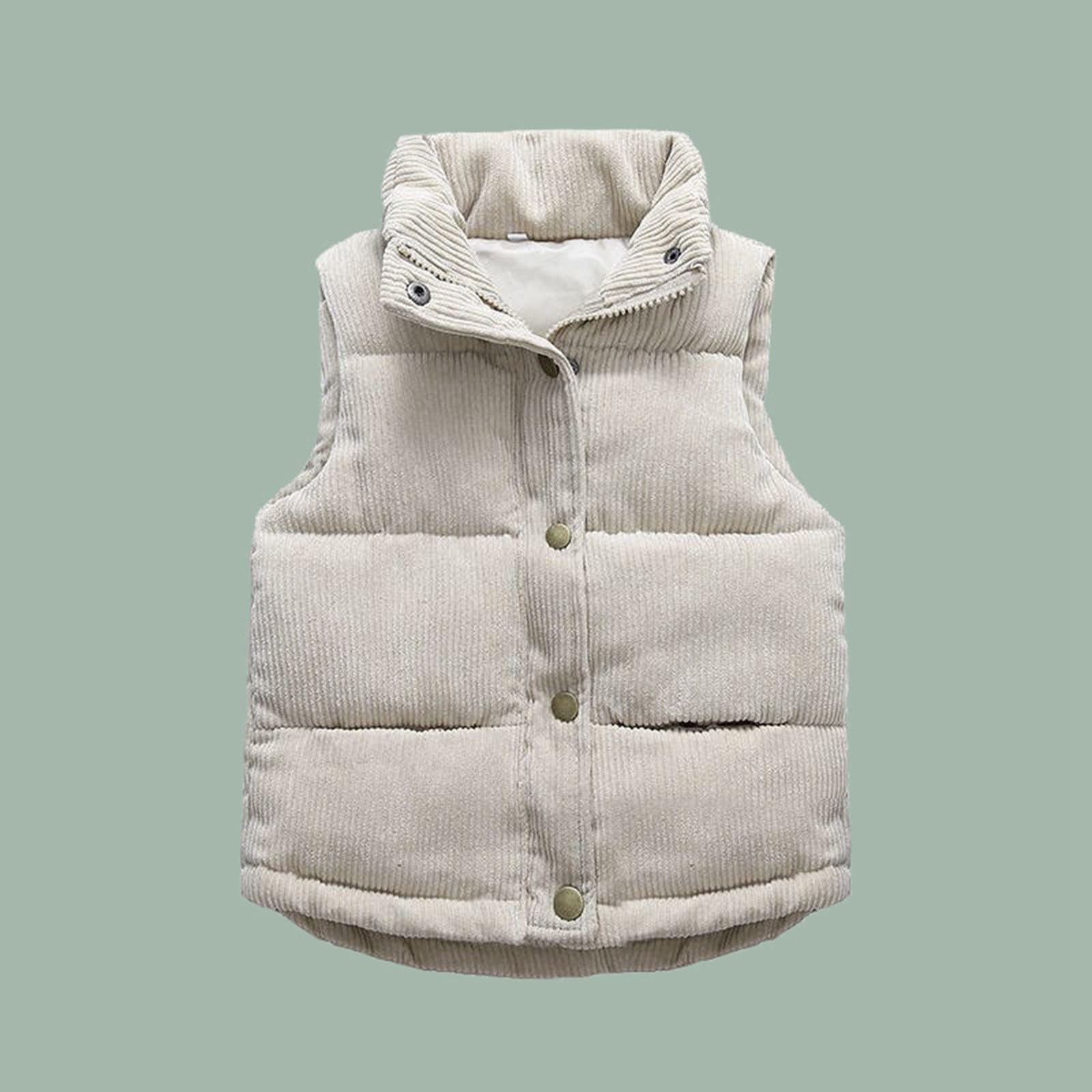 Generisch 2026 Enfant Bébé Garçon Fille Gilet en velours côtelé Polaire Flou sans manches Manteau Vêtements d'extérieur Poches