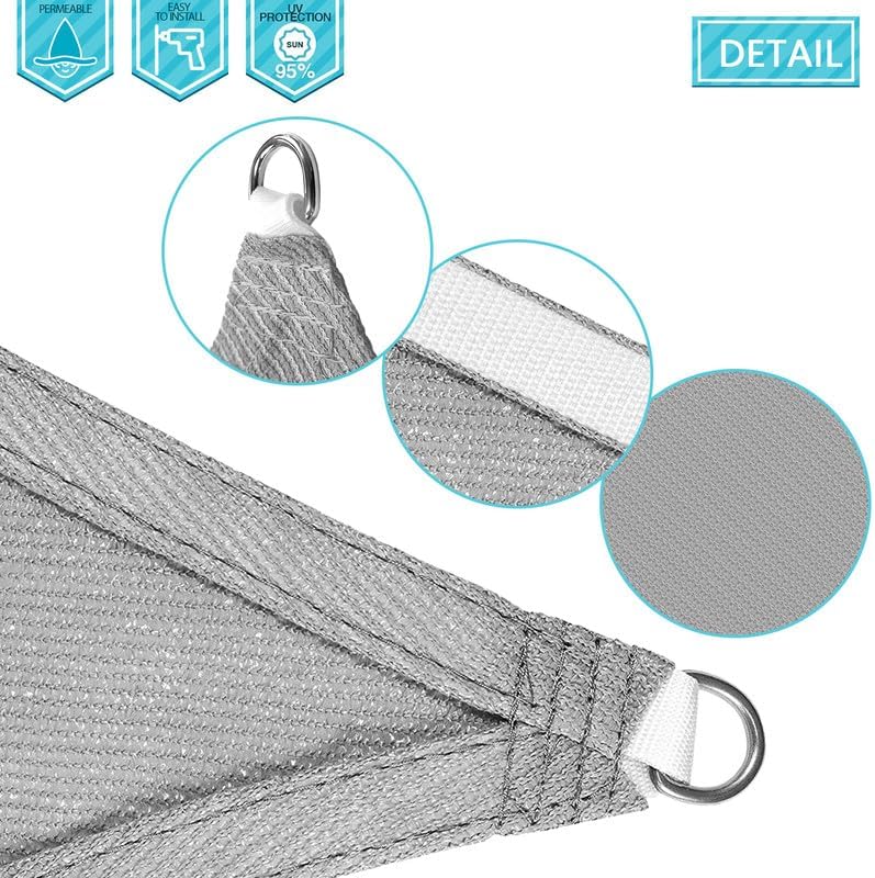 Miniatura 4 de Coarbor Toldo cuadrado color gris claro de 16 x 16 pies, resistente al sol, resistente al sol, grado comercial, para patio, cochera