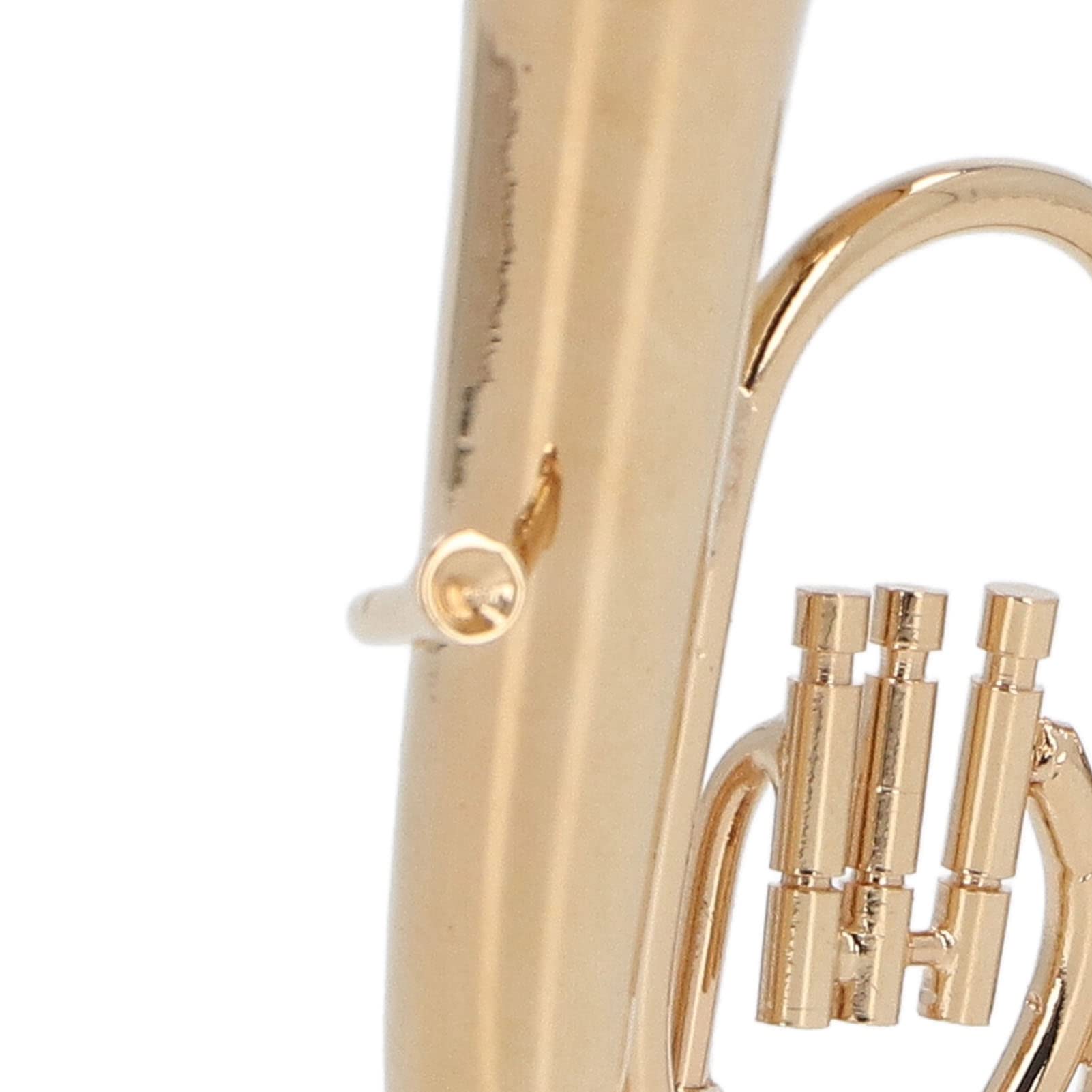 Modelo de Tuba en Miniatura, Instrumento Musical Decorativo de Latón Dorado con Base, para Decoración de Hogar, Escuela y Oficina