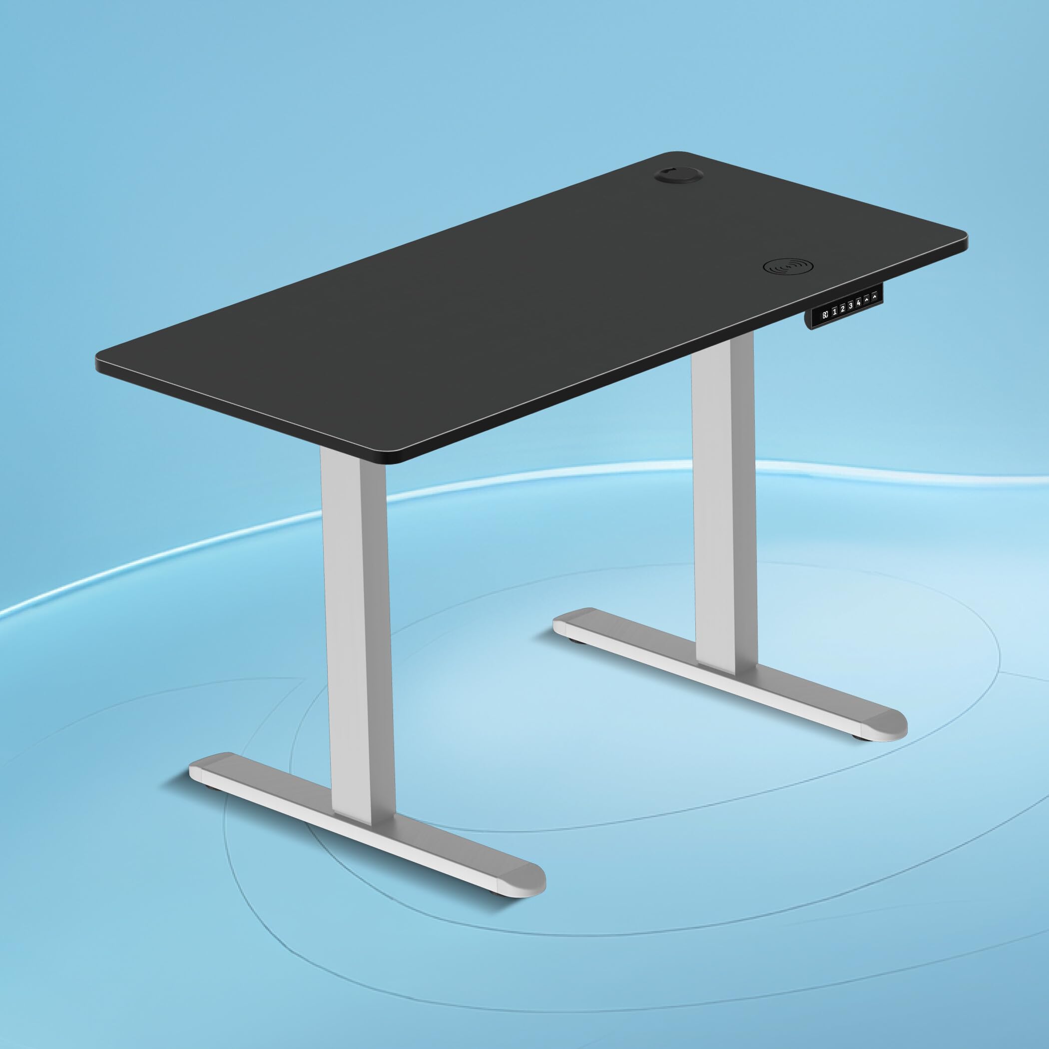 The Sleep Company AeroPro Electric Height Adjustable Desk | Ergonomic WFH Table | 4 Memory Presets | Wireless Charging | 2 Yr Warranty | 1600x700 Top | Free Installation | Black & White