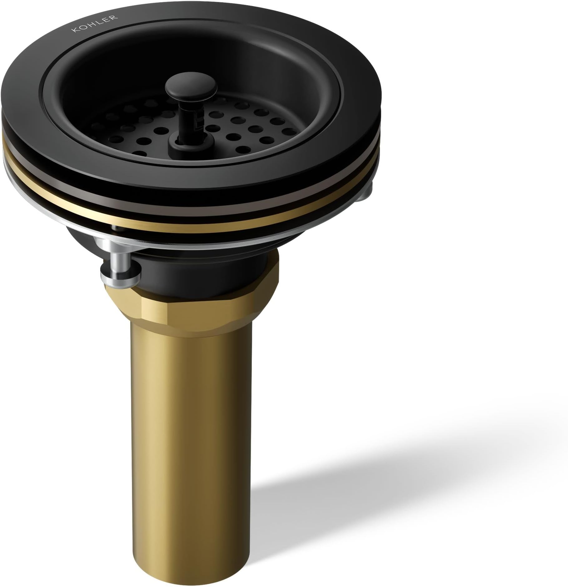 KOHLER 8801-BL Duostrainer Sink Strainer with Tailpiece, Fits Most Standard Kicthen Sinks, Matte Black