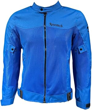 Revertech Aura Mavi/Bel, Dirsek ve Sırt Korumalı Motosiklet Montu + ELDİVEN VE BUFF HEDİYELİ Mavi L
