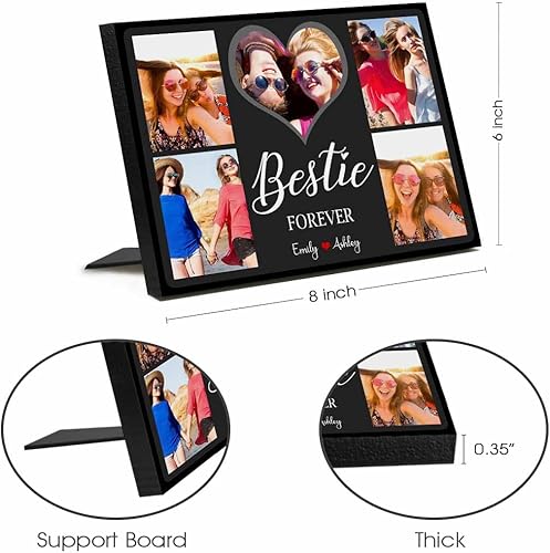 Miniatura 5 de Marco de fotos para mejor hermana, regalo de cumpleaños para mejores amigas de parte de amigos para siempre, 5 fotos, marco de fotos personalizado,
