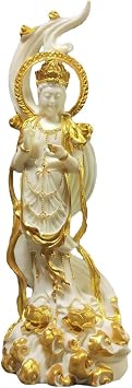 Quan Yin Statue,Godness of Guan Yin Statue Feng Shui Decor,Meditation Kuan Yin Figurine Ornament Home Office Decor
