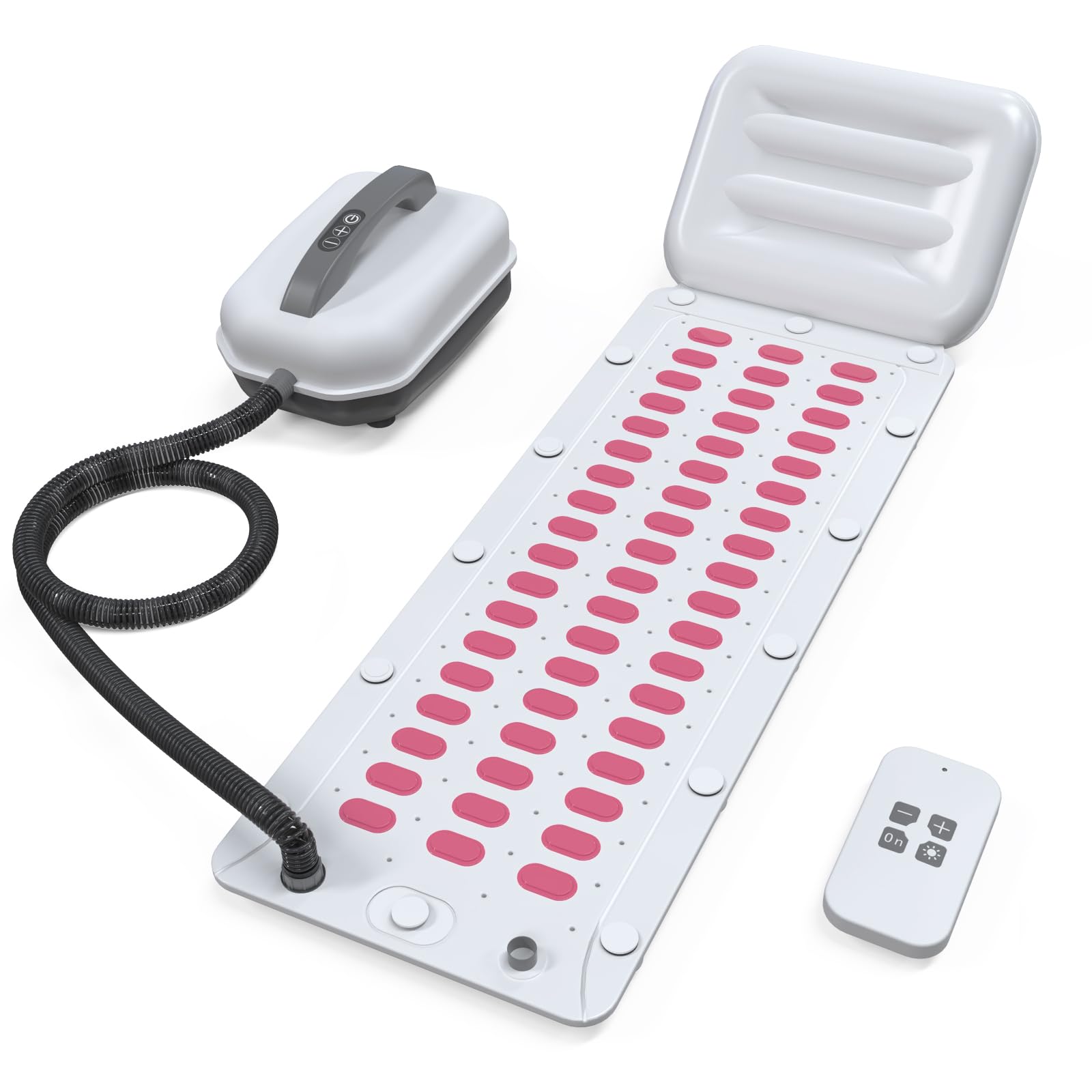 Photo 1 of SHUIMEIYAN Electric Bubble Massage Mat Portable Massage for Bathtub Bubble Bath Mat Tub Spa Massager with Pillow -Upgraded Suction Cup with Remote Control ? 44.9" x 16.9"Pink?
