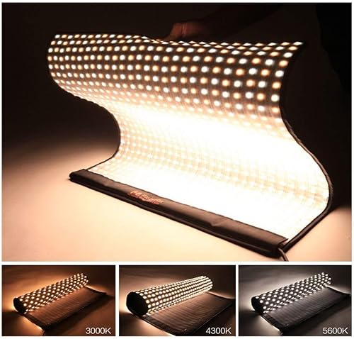 Miniatura 5 de Falcon Eyes RX-24TDX - Luz fotográfica Roll-Flex de 150 W, 3000K-5600K, luz de foto LED bicolor con rejilla de panal de abeja, iluminación de salida