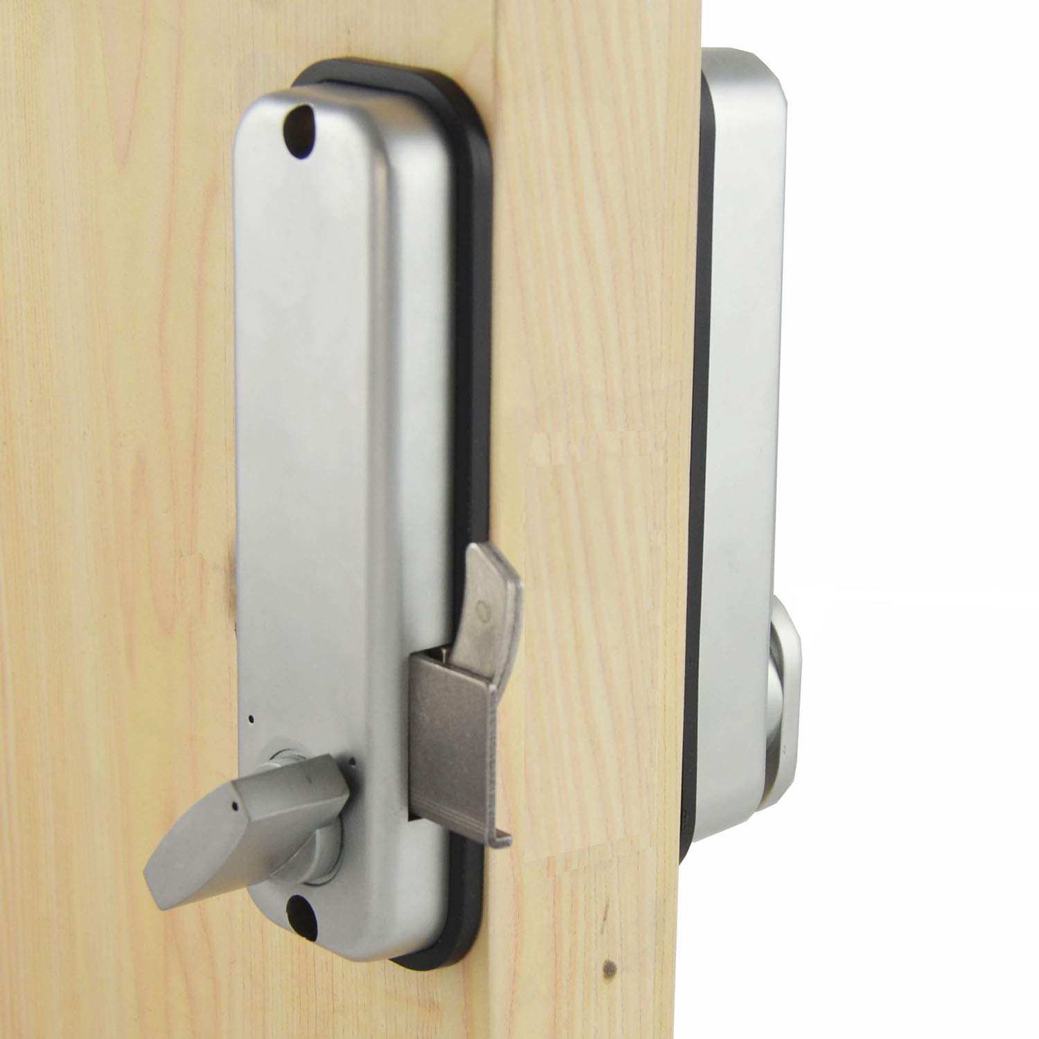 Cerradura de puerta corredera digital con código fácil, Sin claves(plata)