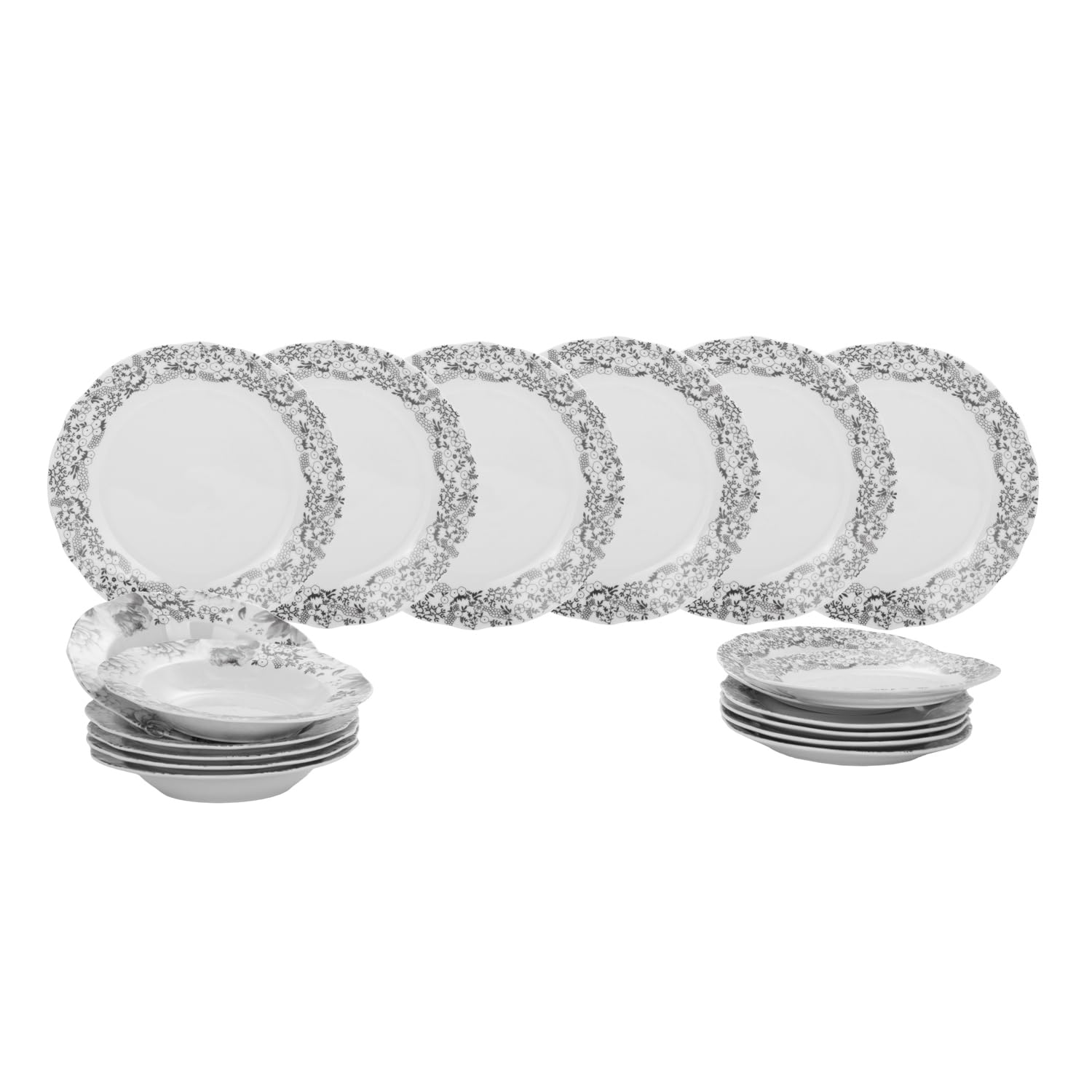 Lot de 18 assiettes Secret Garden en porcelaine
