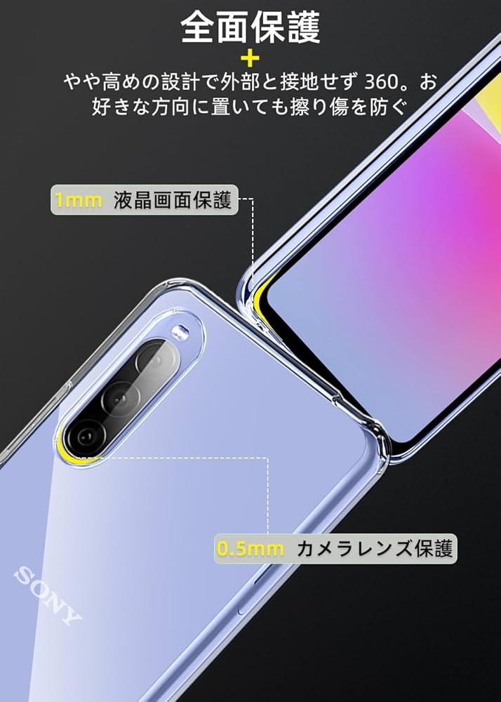 Amazon.co.jp: Xperia 10 V ケース レンズ保護 透明 耐衝撃 衝撃