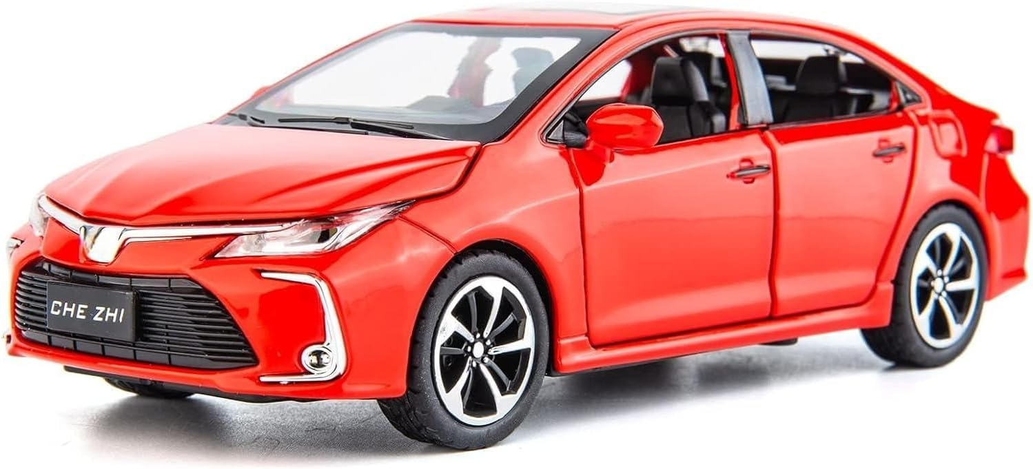 1:32 Scale Exclusive Alloy Metal Pull Back | Die-cast Car Model with Sound Light Mini Auto Toy for Kids Metal Model Toy Car with Sound and Light? (Corolla - RED-1)