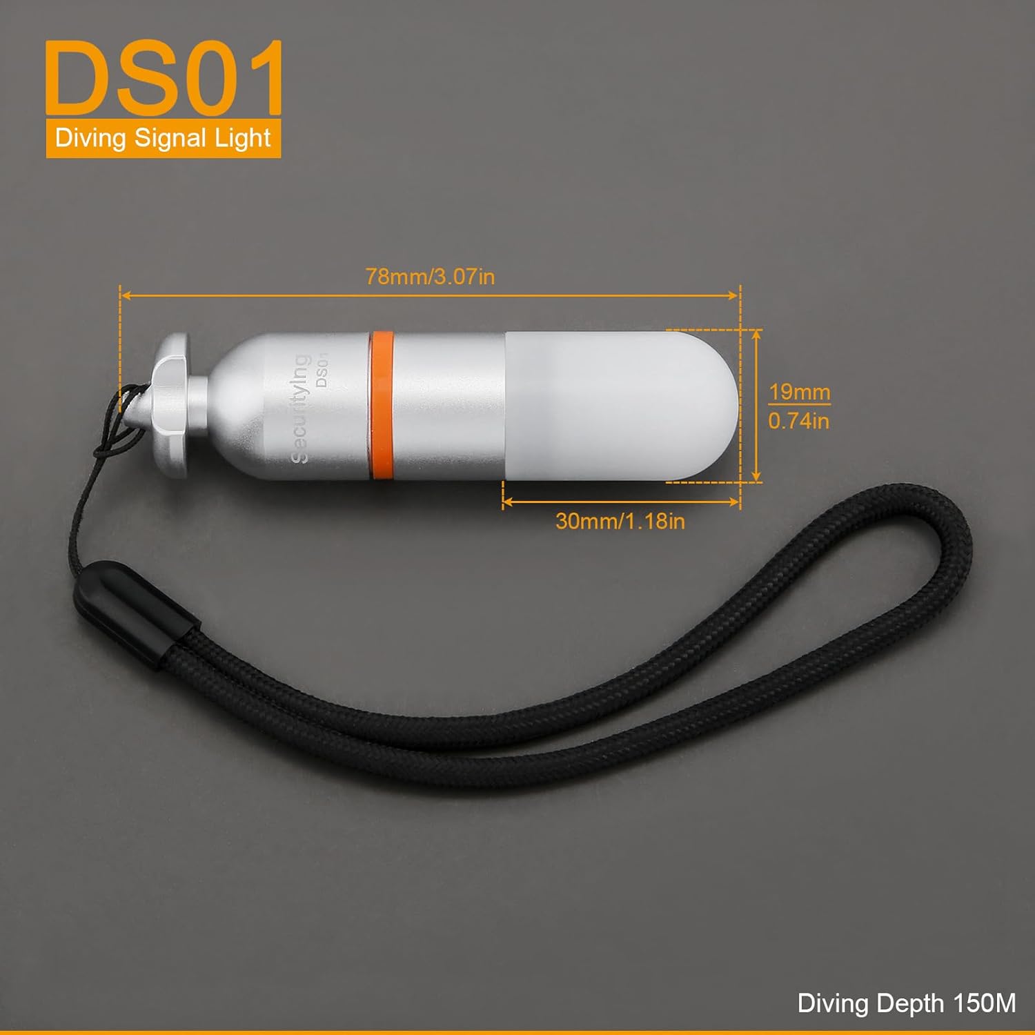 SecurityIng 2-Pack Dive Marker Light, 150m Waterproof Mini Scuba Tank Light, Steady & Flash Modes, AAA Battery Included, LED Diving Signal Light for Night Diving Camping Cave Adventure -Yellow