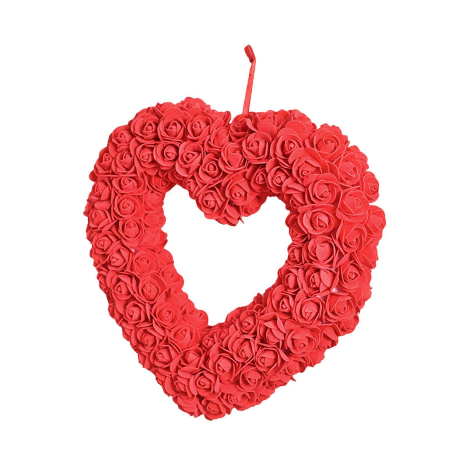PIXZCSA Valentines Day Hanging Wreath Heart Shaped Indoor Decor Unique Event Decor Weddings And Indian Celebrations Heart Shaped Valentine Day Wreath