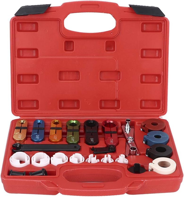 AMAKO 22Pcs Fuel Line Disconnect Tool Set: for Air Conditioning Hose and Oil Pipe Line Removal, Includes Quick Disc and Spring Lock Couplering Tools