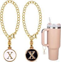 Vista 14 de 2 dijes de letra O para Stanley, simples y modernos, placa de identificación con nombre de taza inicial, dije personalizado para vaso Stanley, mango