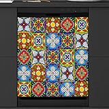  Mexikanische Talavera-Sp¨¹lmaschine, magnetische Abdeckung, K¨¹che, Dekoration, ethnisches Muster, Vorderseite, Geschirrsp¨¹ler, K¨¹hlschrank, magnetische Abdeckung, Aufkleber, Ger?t, 23 x 26 Zoll