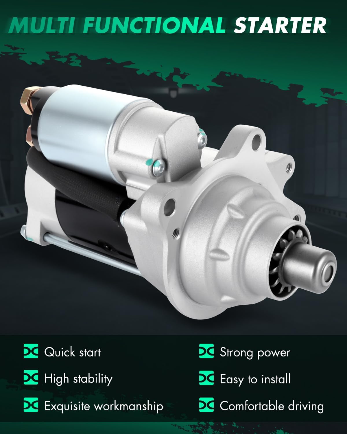 SCITOO Motor Starter for SFD0094 Starters Fit for Ford for E-350 Club Wagon 2004-2005, for Ford for E-350 Super Duty 2004-2008 2010, for Ford for E-450 Super Duty 2004-2008