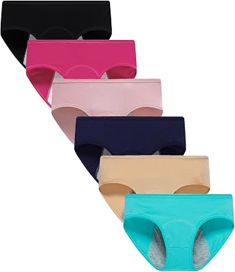 Finihen Teens Girls Period Underwear Leak Proof Panties For Big Girls Multi-Pack.