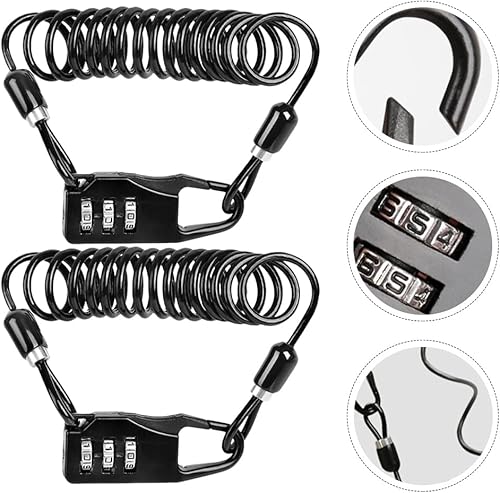 Miniatura 8 de VANZACK Cerradura de cable de bicicleta, cerradura de combinación de 3 dígitos, cerradura de combinación segura y reiniciable, bloqueo ligero y