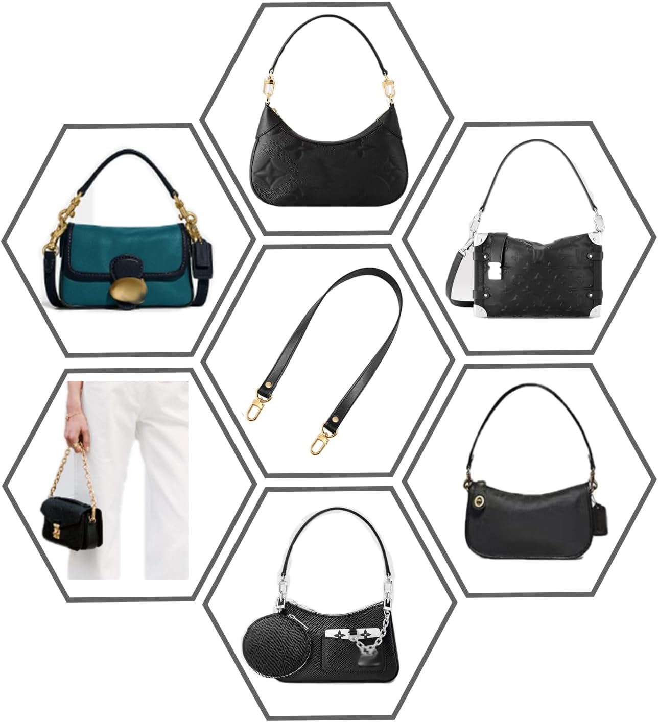 Full Grain Leather Replacement Strap Shoulder Bag Purse,Hand strap Width 0.7 inch，length25.59” (65cm) - Image 8