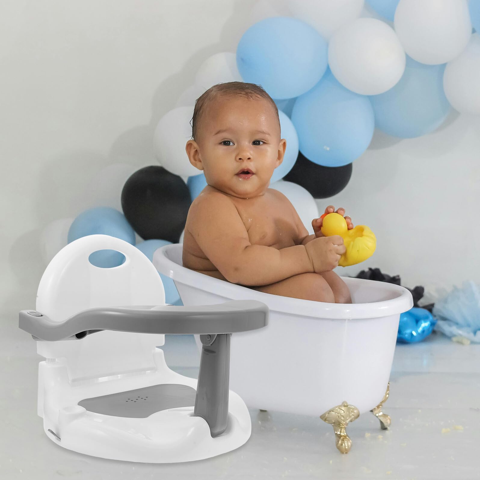 Babysitz für Badewanne Monate mit Stabilem Saugnapf Rutschfest Ergonomisch Geformt Glatte Oberfläche Sicherer für Baden Füttern Shampoo und Haarschnitt