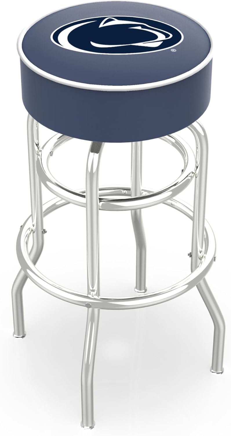 HBS L7C1 Penn State 25" Double-Ring Swivel Counter Stool with Chrome Finish