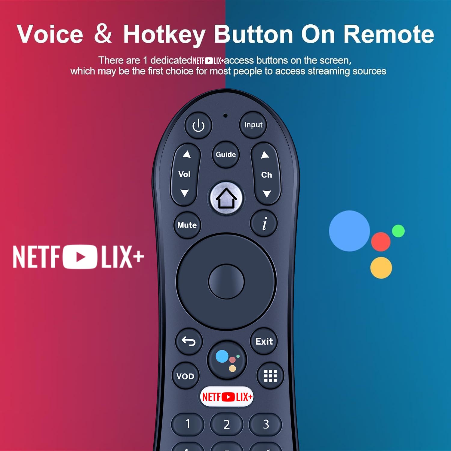 Télécommande de rechange avec Google Assistant Voice compatible avec TiVo Stream 4K TDSTV+ Android TV URC37023BA00 R37023B