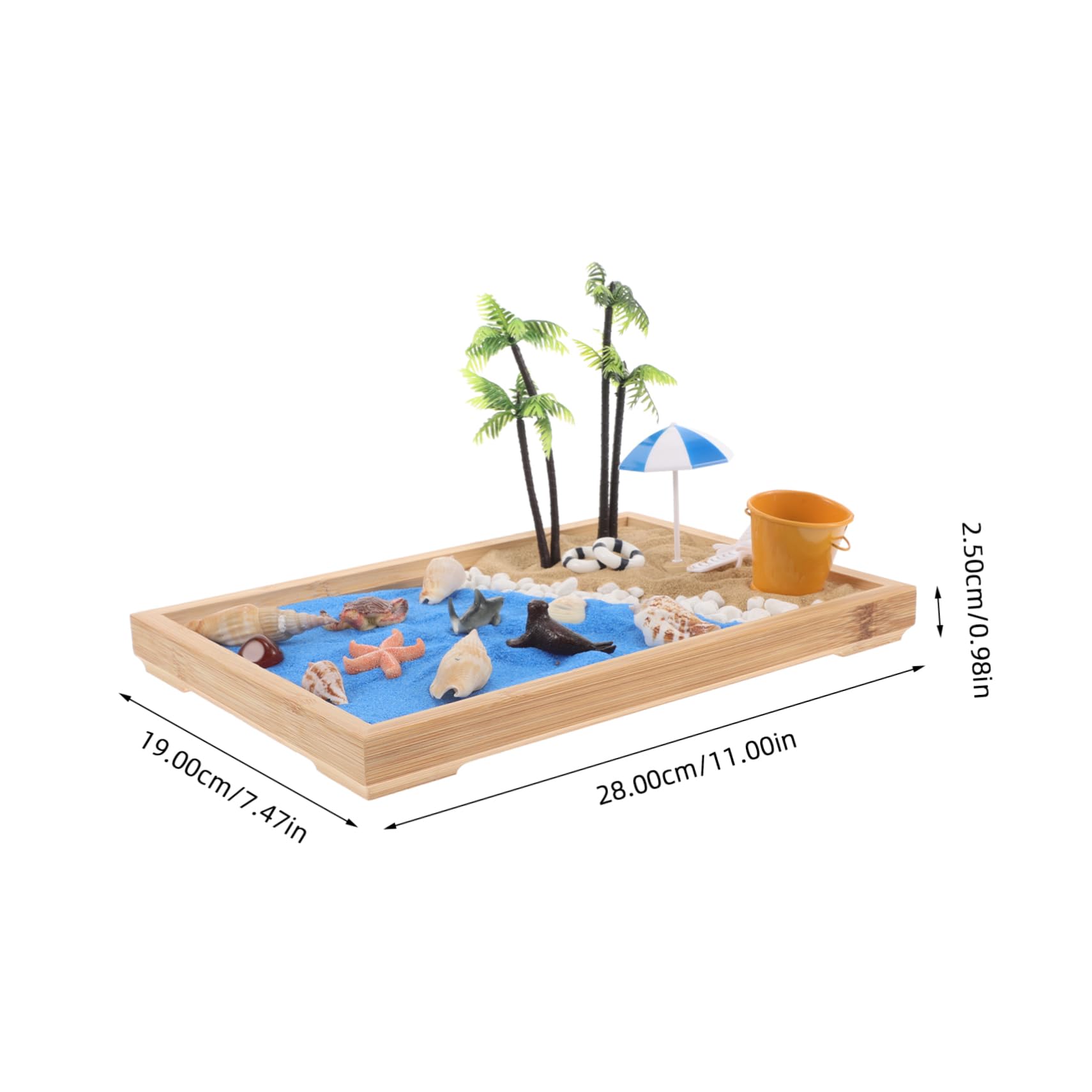 Alipis Micro Landscape Sandbox Decor Japanese Style Mini Beach Zen Garden for Desktop Sandbox Beach Zen Garden Adornment for Home