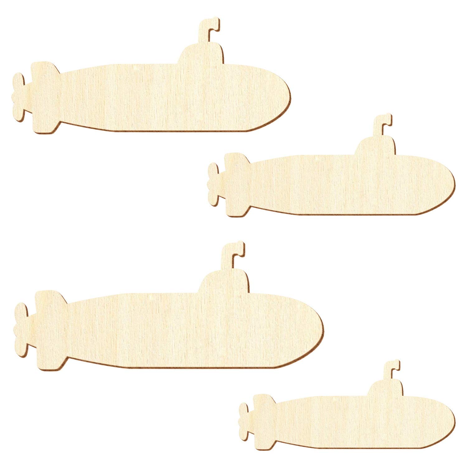 Lot de 25 sous-marins en bois - 5-50 cm - Taille : 22 cm