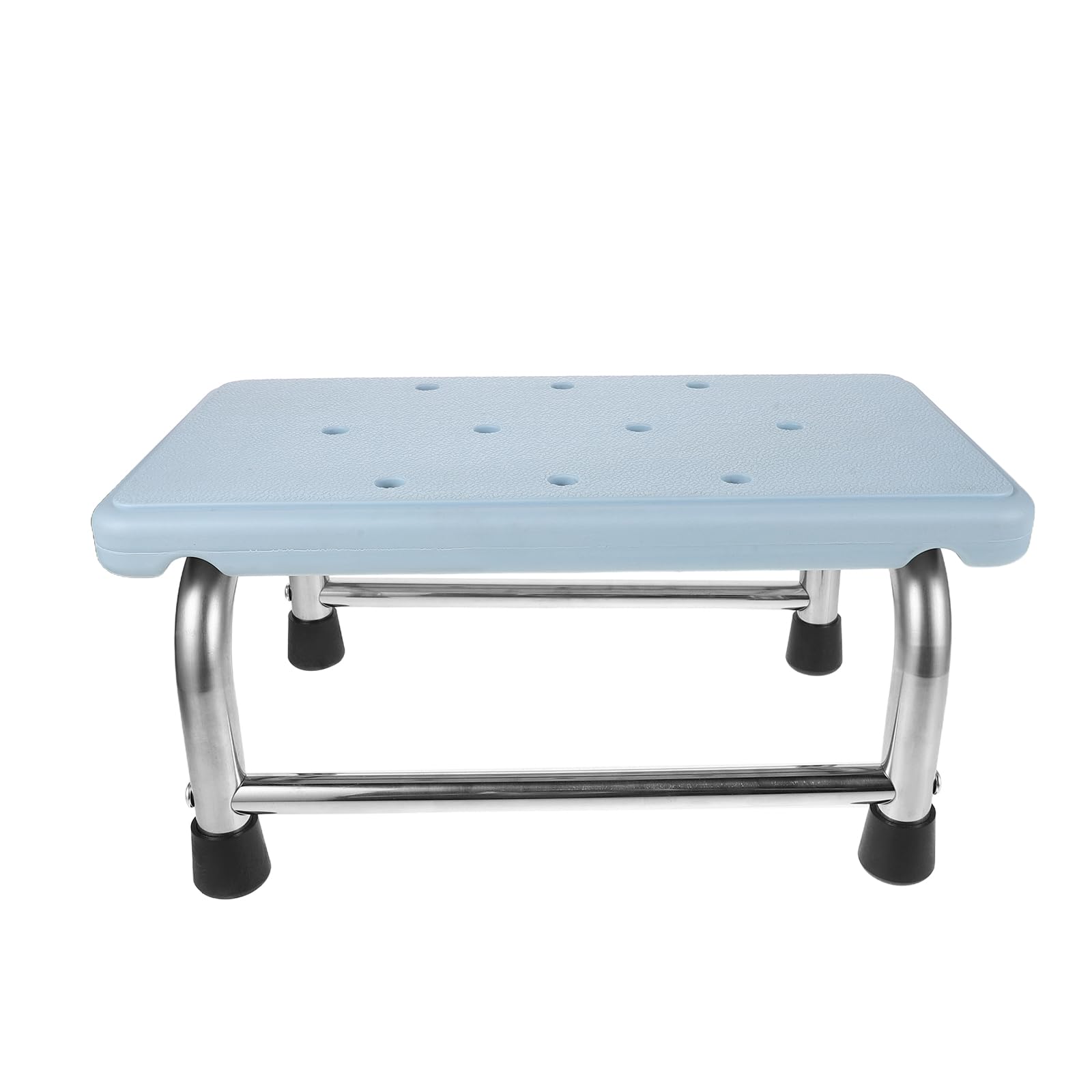 Sgabello Antiscivolo per Wc in Acciaio Inox Pieghevole 7' Piedini Antiscivolo, Supporto Posturale per Adulti e Anziani, Ausilio Bagno Sicuro per Doccia e Toilette