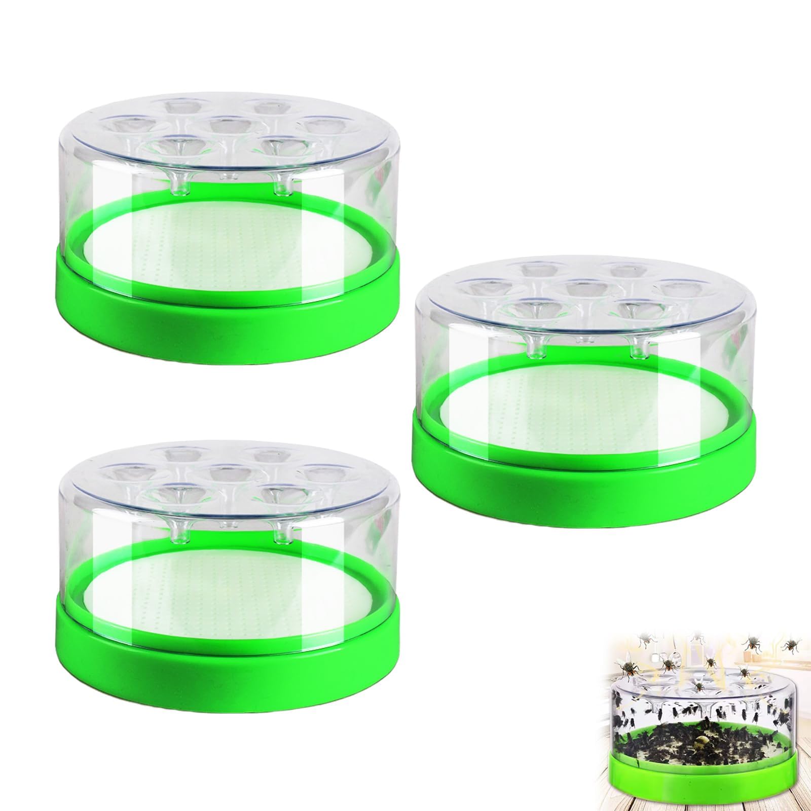 Reusable Non Electric Fly Trap, Fly Trap Device, Fly Trap Container, Escape-Proof Lid, Funnel One-Way Entry Fly Catcher, Only In, No Out, Easy to Clean for Home Kitchen Garden Restaurant Livestock — image 1