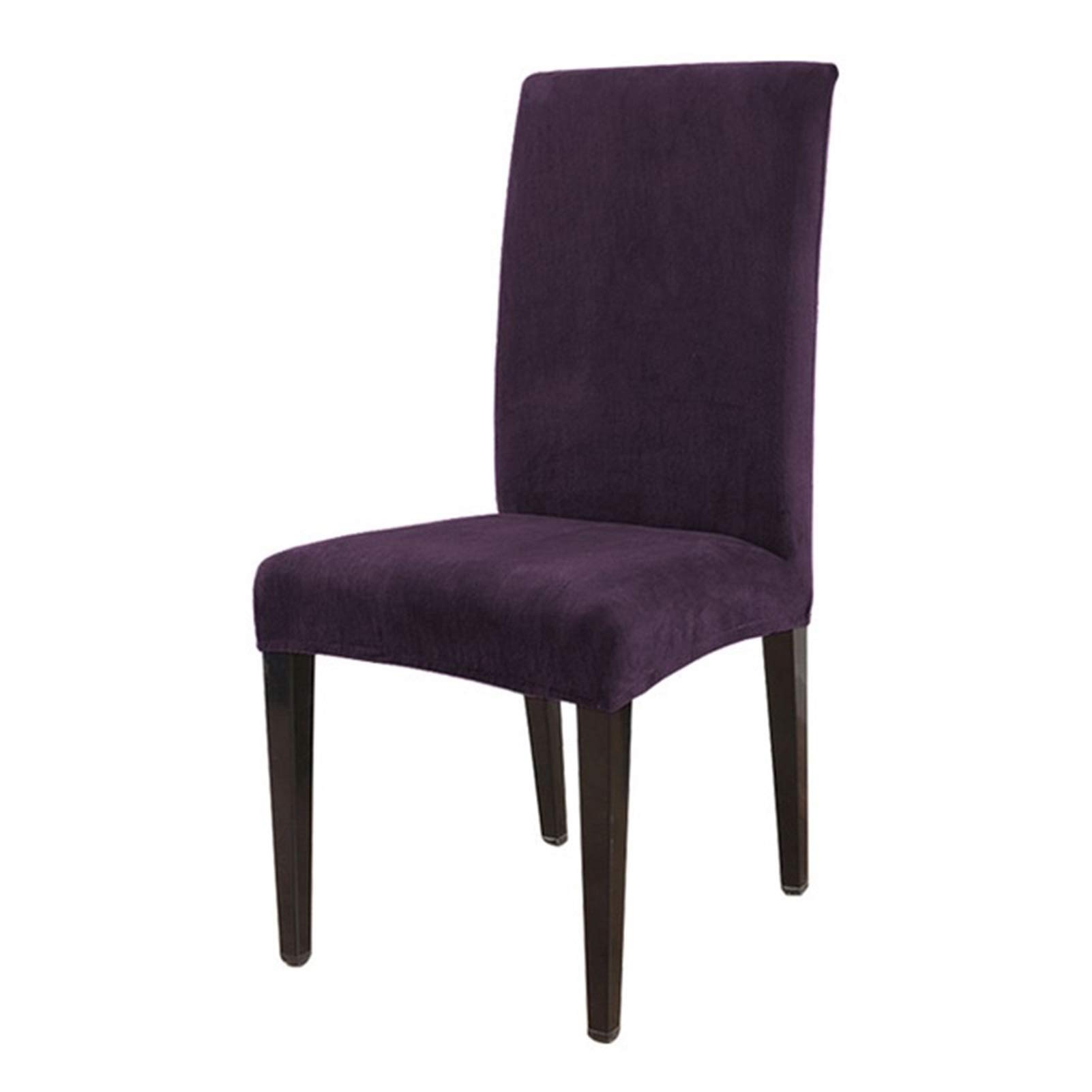 Pilang zxxin-Chair Cover Thick Plush Chair Cover, for Weddings Banquet Hotel Chair Covering, Stretch Elastic Slipcovers Restaurant, (Color : Dark Gray, Specification : 4PCS)