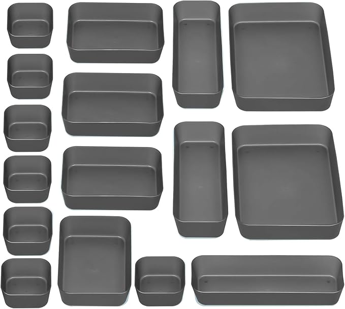 JARLINK 16 Pack Refrigerator Organizer Bins, Desk Drawer