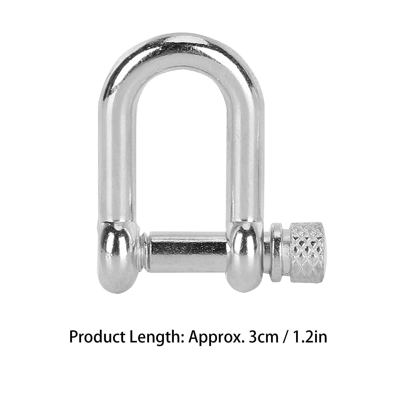 Grillete en forma de U, 10 piezas 3cm/1,2in Mini grillete en forma de D de acero inoxidable Grilletes con anilla en D de aleación de zinc Grillete de ancla para joyería Paracord, aparejos marinos