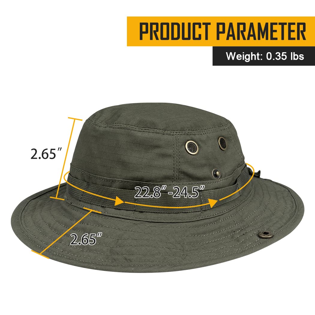 IDOGEAR Sombrero Boonie de ala ancha Para Hombre y Mujer, Ideal Para la Pesca, la Caza y Las actividades al Aire Libre