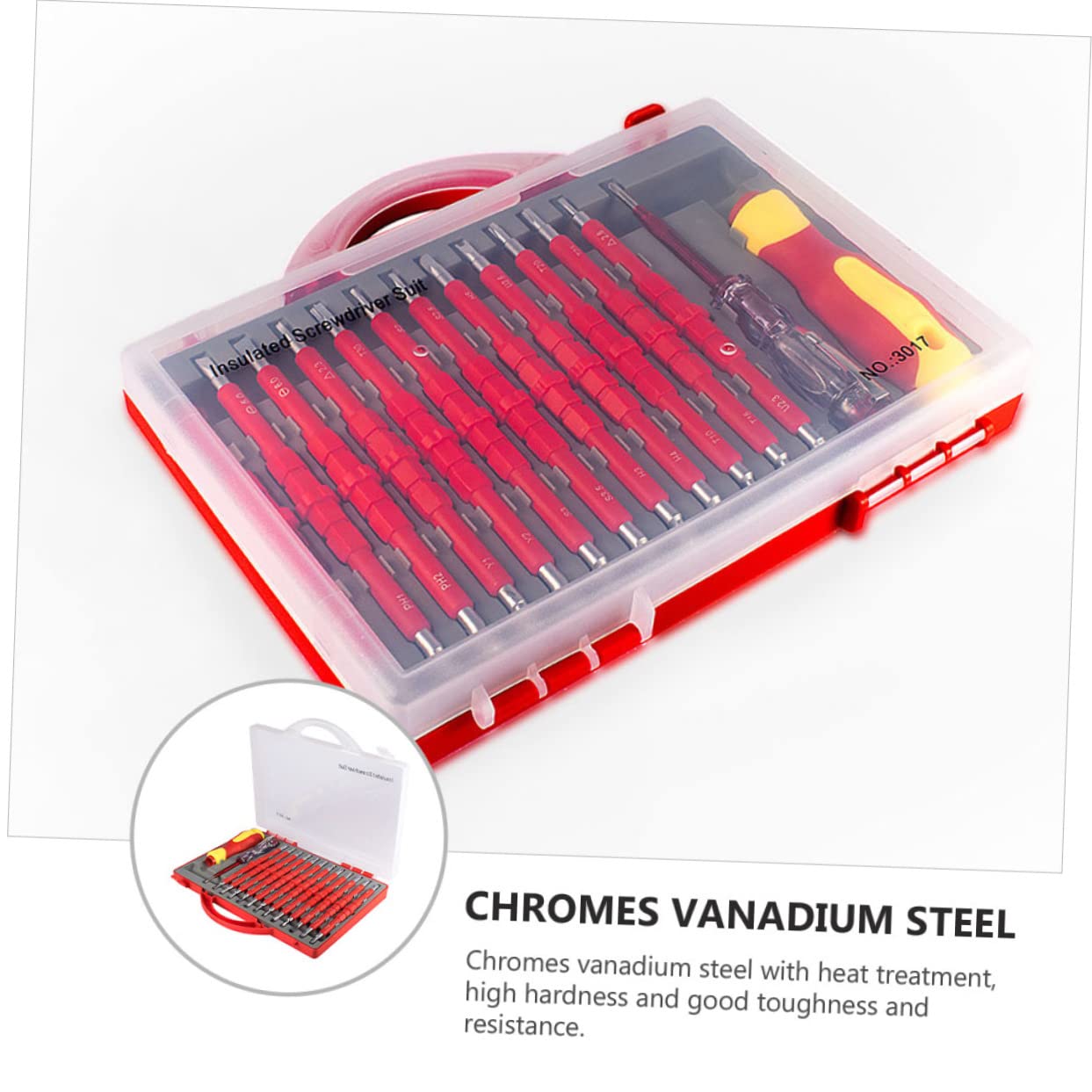 DOITOOL Juego de Destornilladores sin Mango Ergonómico para Electricistas - Kit de Herramientas de Mantenimiento Aisladas 26 en 1 de Acero al Vanadio