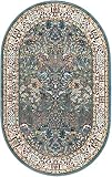 Unique Loom Narenj Collection Area Rug - Bristol (5' 3' x 8' Oval, Blue/ Beige)