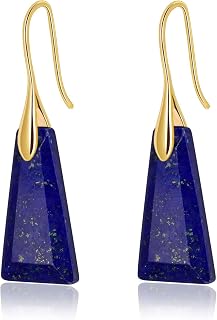 Geometric Crystal Earrings for Women Healing Trapezoid Stone Drop Dangle Earrings Silver Gold Fishhook Earrings Jewelry for Women