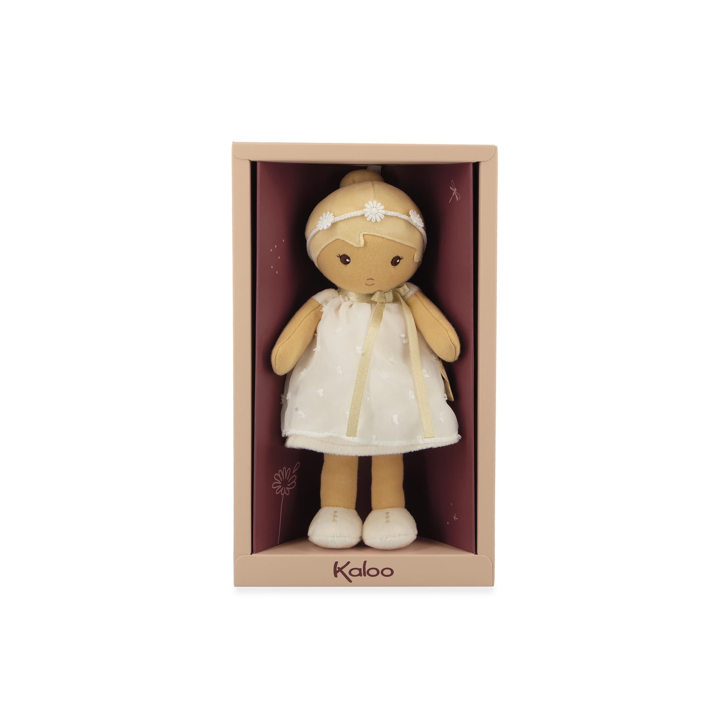 Kaloo - Tendresse - La mia prima bambola di stoffa Daphné - Bambola di pezza 25 cm - Abito in organza a pois - Graziosa confezione regalo - Nastro personalizzabile - Fin dalla nascita, K200021 - 5