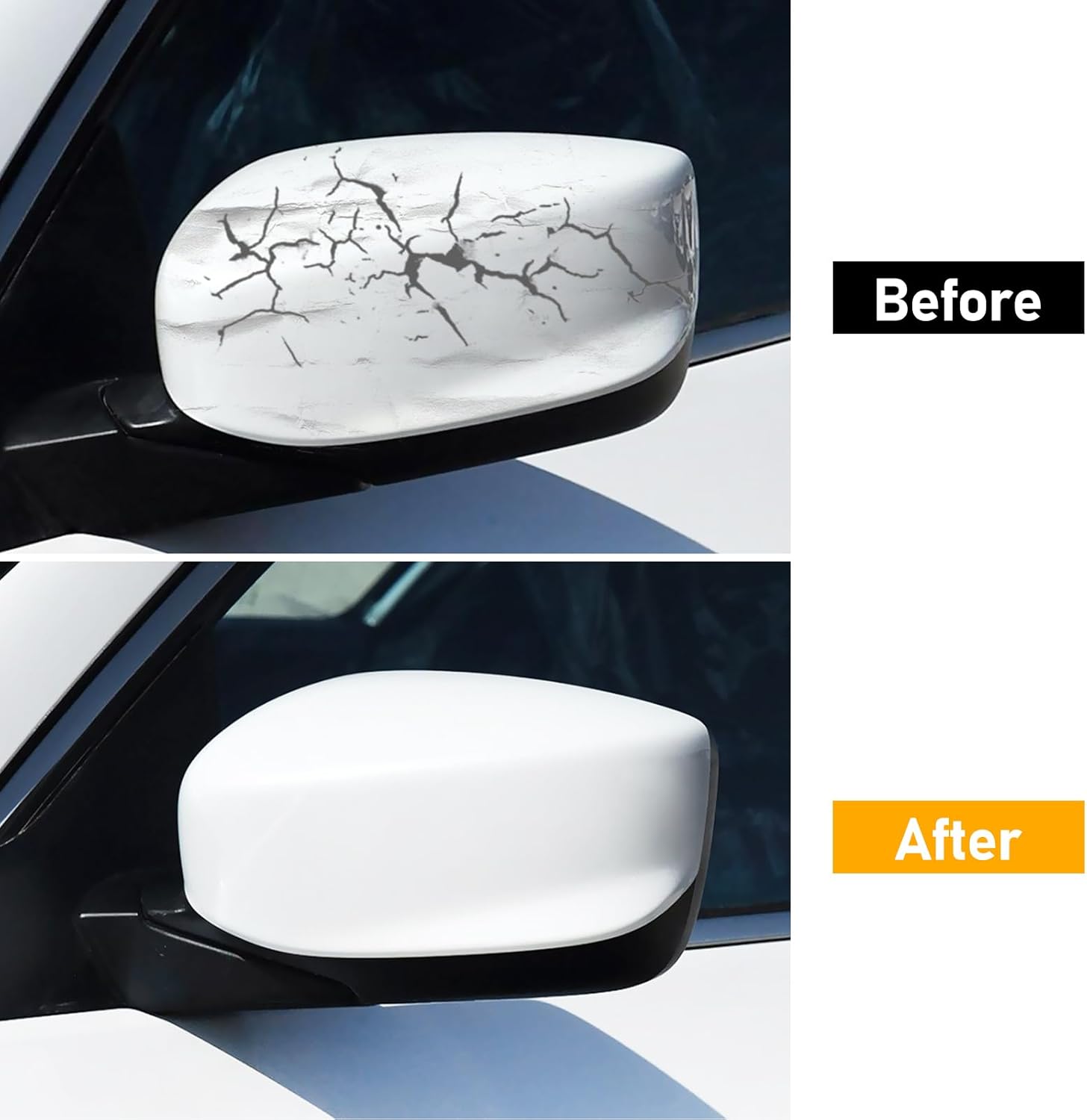 Compatible with Honda Accord Mirror Cover Replacement 2008-2012,8th Gen Accord Sedan Mirror Cap for Left Driver Side,Clip on,W/O Turn Signal Gap Replace for 76251TVAA31,Super White,1 PCS