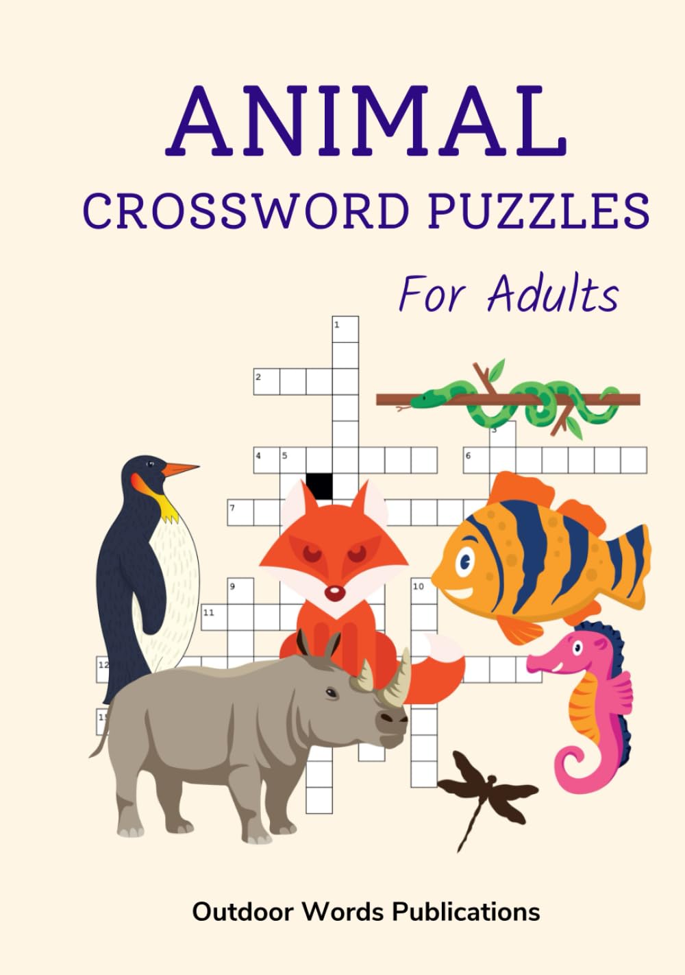 Animal Crossword Puzzles For Adults: Challenging Puzzle Book for Animal Lovers