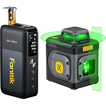 Fanttik A10 Apex 3-in-1 Digital Laser Tape Measure with HD Color Display & Fanttik DT1 Tripod, Laser Level Tripod with 3-Way Flexible Pan Head