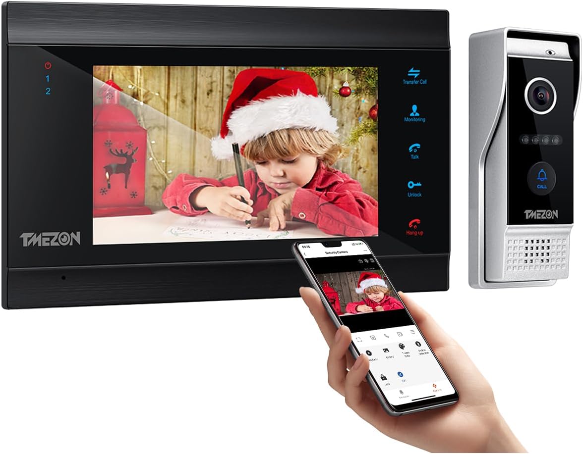 TMEZON 1080P WiFi IP Video Videophone, 7 Inch New Version