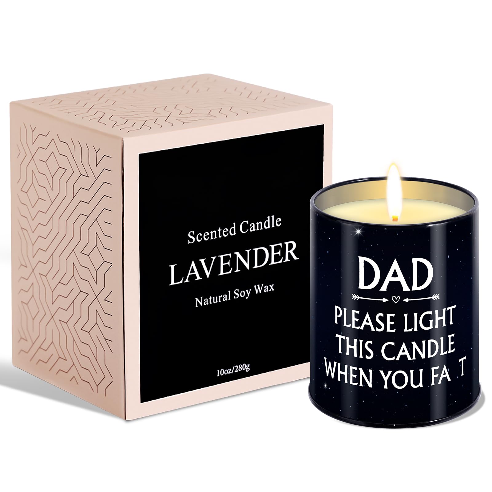 Dad Gifts from Daughter Son, Funny Fathers Day Birthday Gifts,Christmas Gifts for Dad Stepdad Adoptive Father, Lavender Scented Candle Gifts for Men,10 oz Natural Soy Wax Aromatherapy Candle
