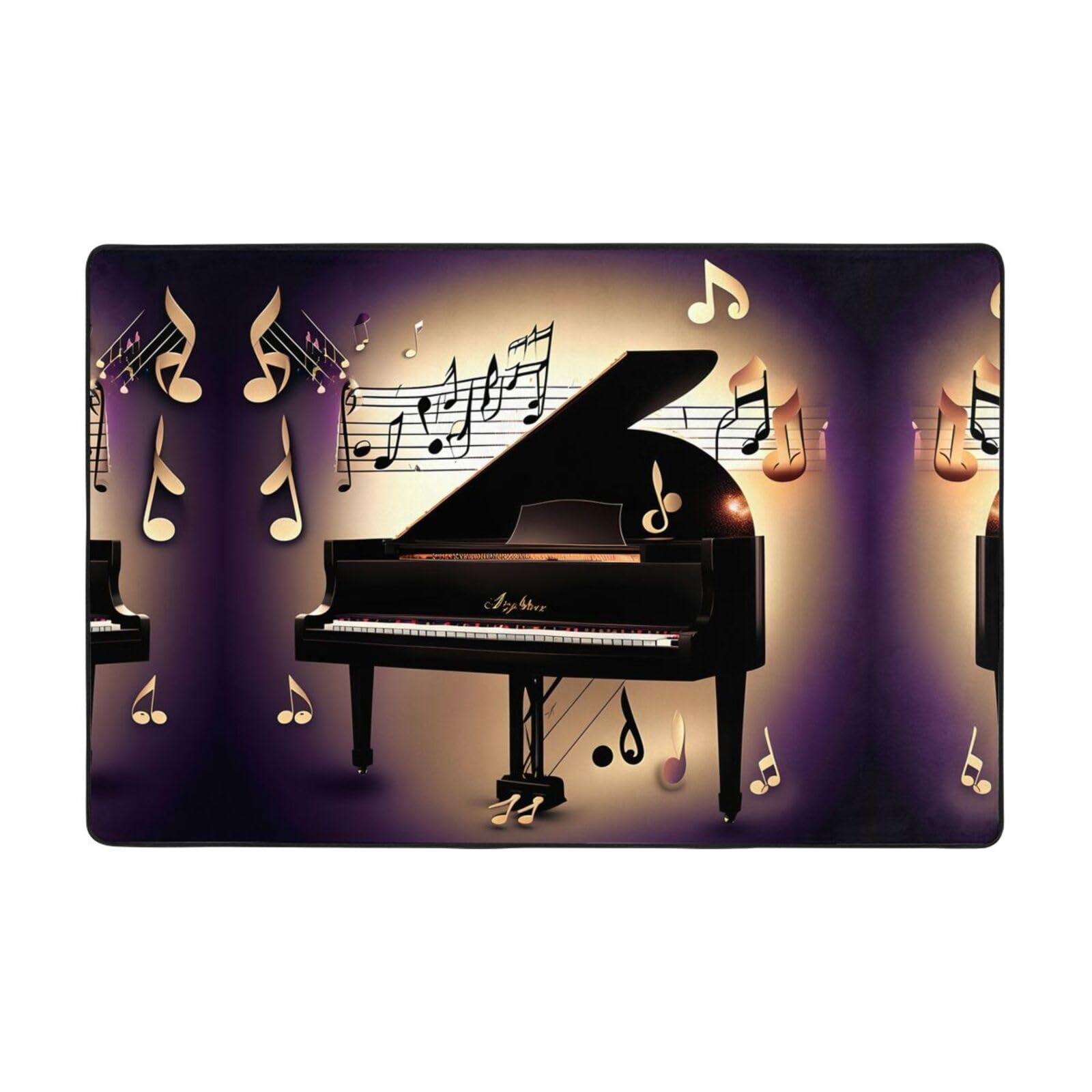 Tapis super doux imprimé piano de décoration d'intérieur pour salon
