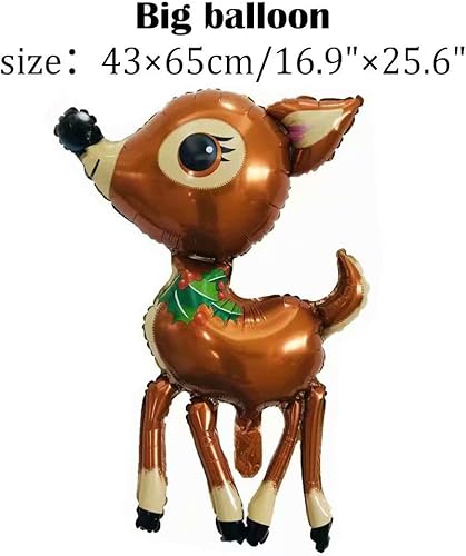 Miniatura 5 de Globos de decoración de Navidad, juego de 7 globos gigantes de papel de aluminio de mylar, Papá Noel, alce, muñeco de nieve, reno, bastón de