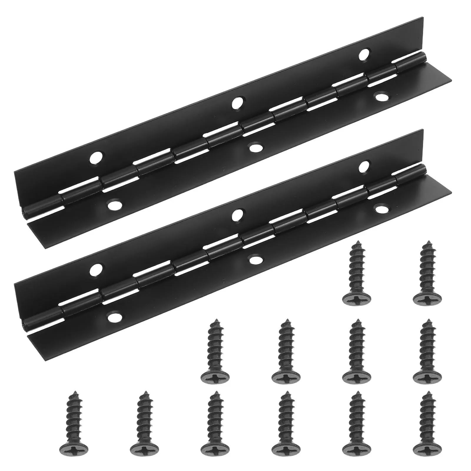 1Set Black Long Continuous Piano Hinges Stainless Steel Heavy Duty for Wood Boxes Cabinets Folding Doors Furniture Aesthetic for Pianos