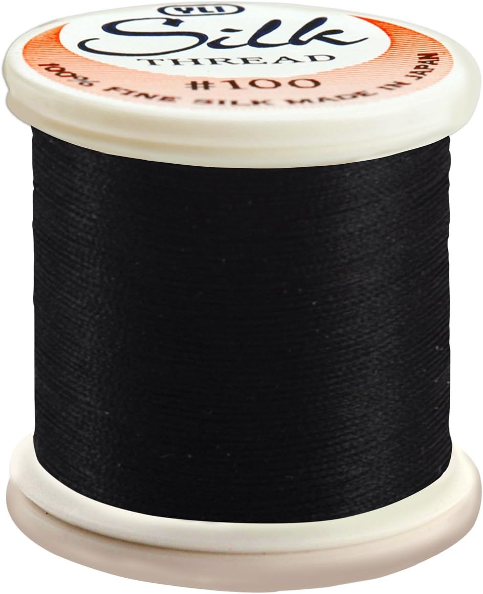 YLI Corporation 200 m 100 Weight Silk Thread, Black